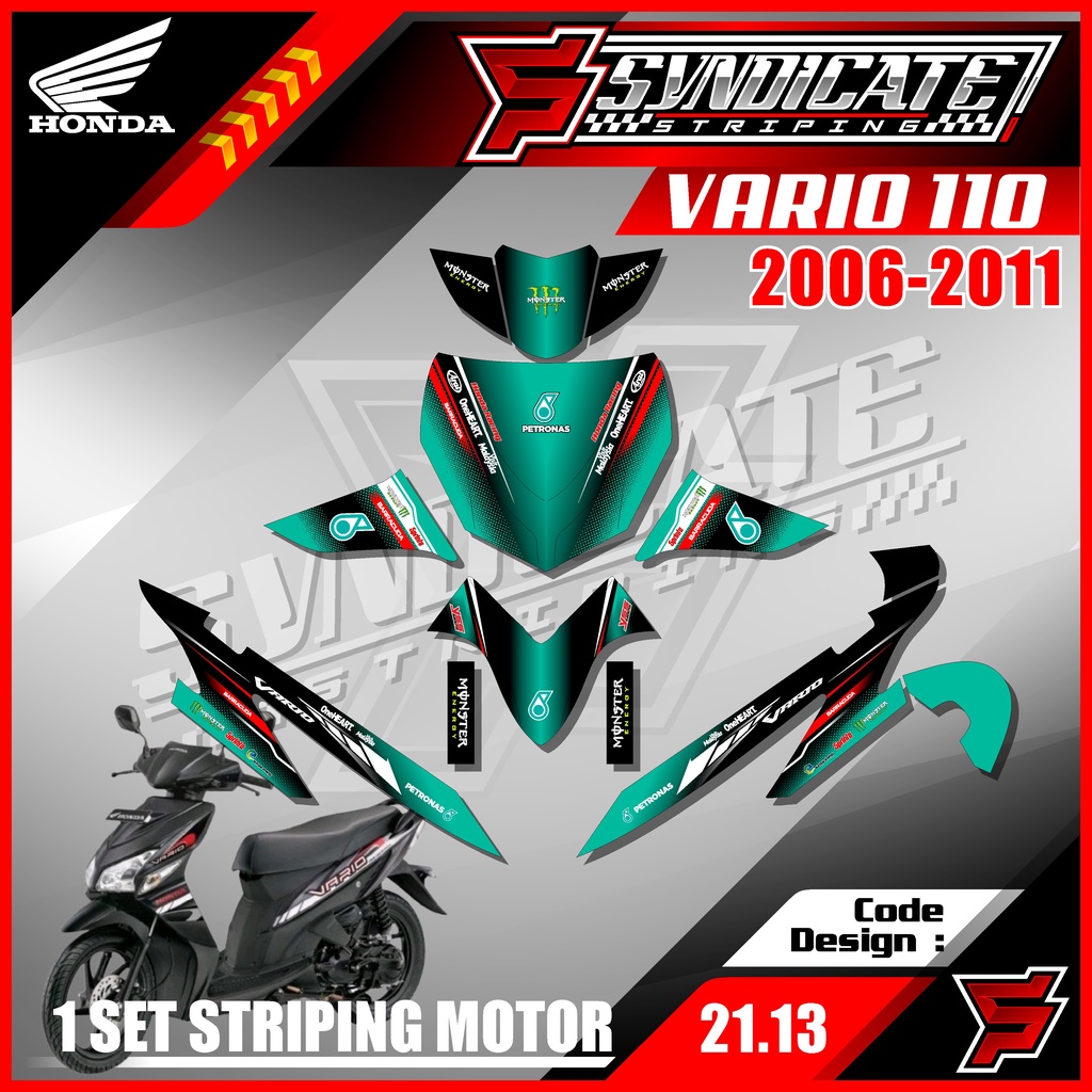 Decal Stiker Fullbody Vario 110 CW Karbu 2006 2007 2008 2009 2010 2011 Desain PETRONAS Kode SS 21.13