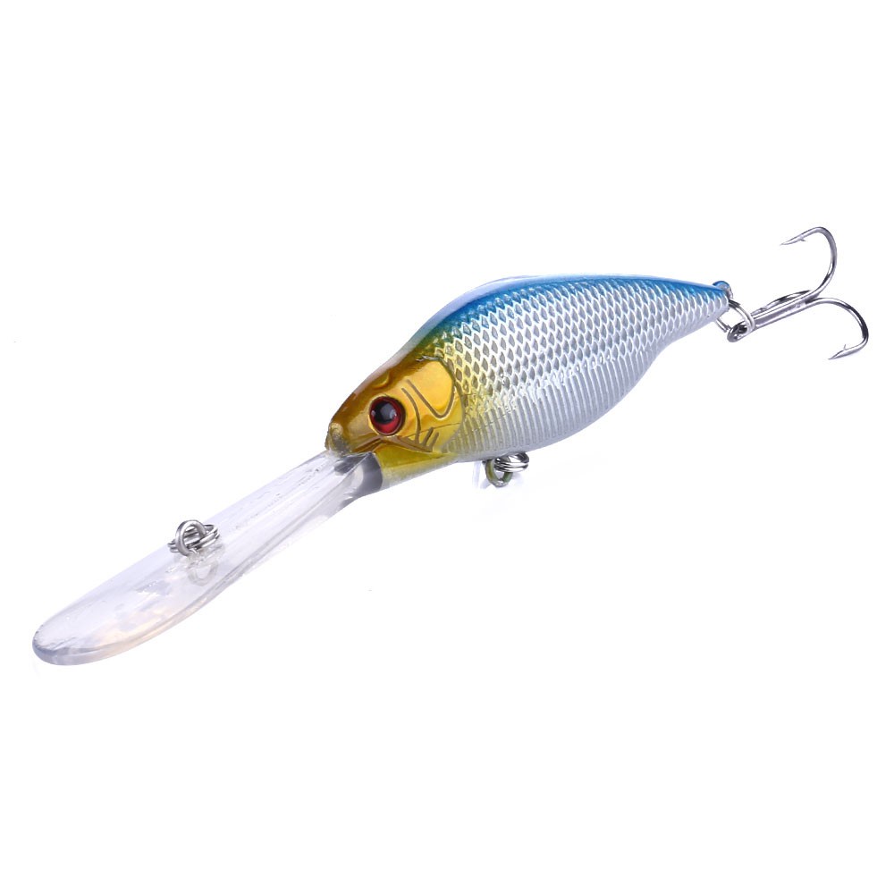 HENGJIA 8PCS Minnow Fishing Lure 110mm 9.2g 3D Eyes Crankbait wobbler Artificial Plastic Hard Bait Fishing Tackle