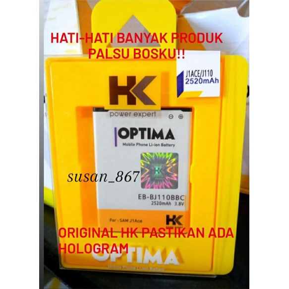 BATERAI BATRE BATTERY SAMSUNG J110 J1 ACE DOUBLE POWER HK ORIGINAL HOLOGRAM