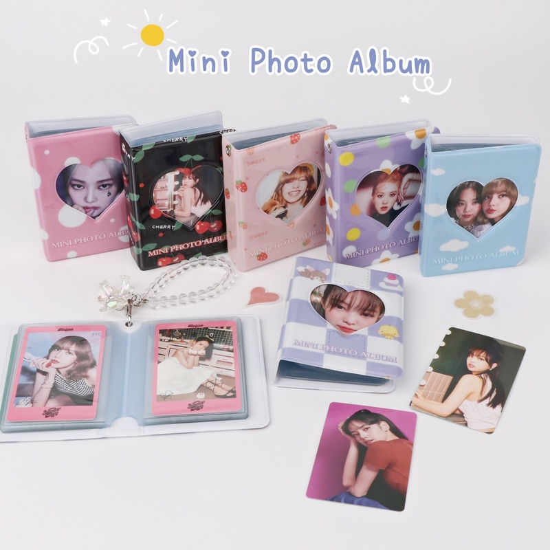 Album Foto Mini 3inch Photocard Heart Collect Book LOMO Card Holder Dengan 40kantong