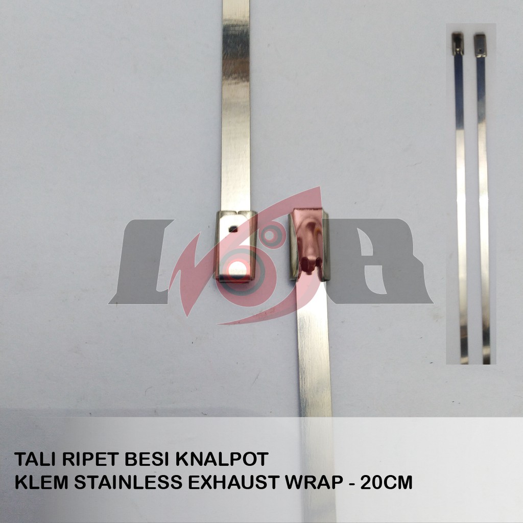 20cm Tali Ripet Besi Knalpot Klem Stainless Exhaust Wrap Kabel Ties Cable Kleman Rivet