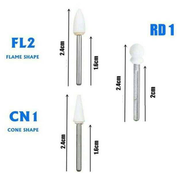 Dental bur poles polishing putih high speed GIC white stone arkansas alpin highspeed bur