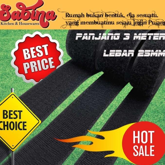 

(BISA COD) Velcro Hook and Loop Magic Nylon Sewing Tape 3 Meter OBRAL Kode 967