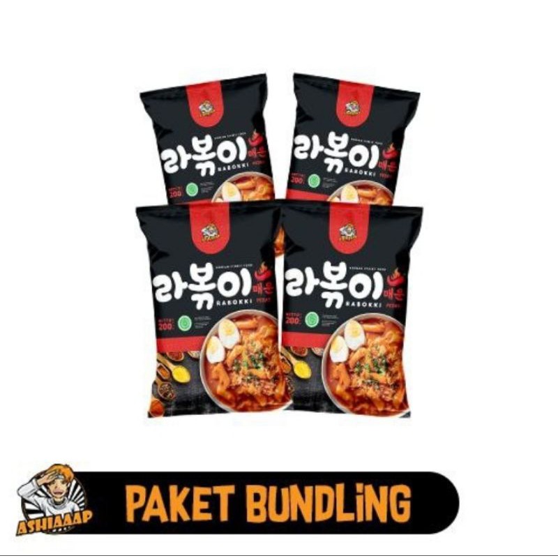 

rabokki / topokki Ashiaaap Paket Bundling 4 Rabokki - Ramen Topokki (200gr)