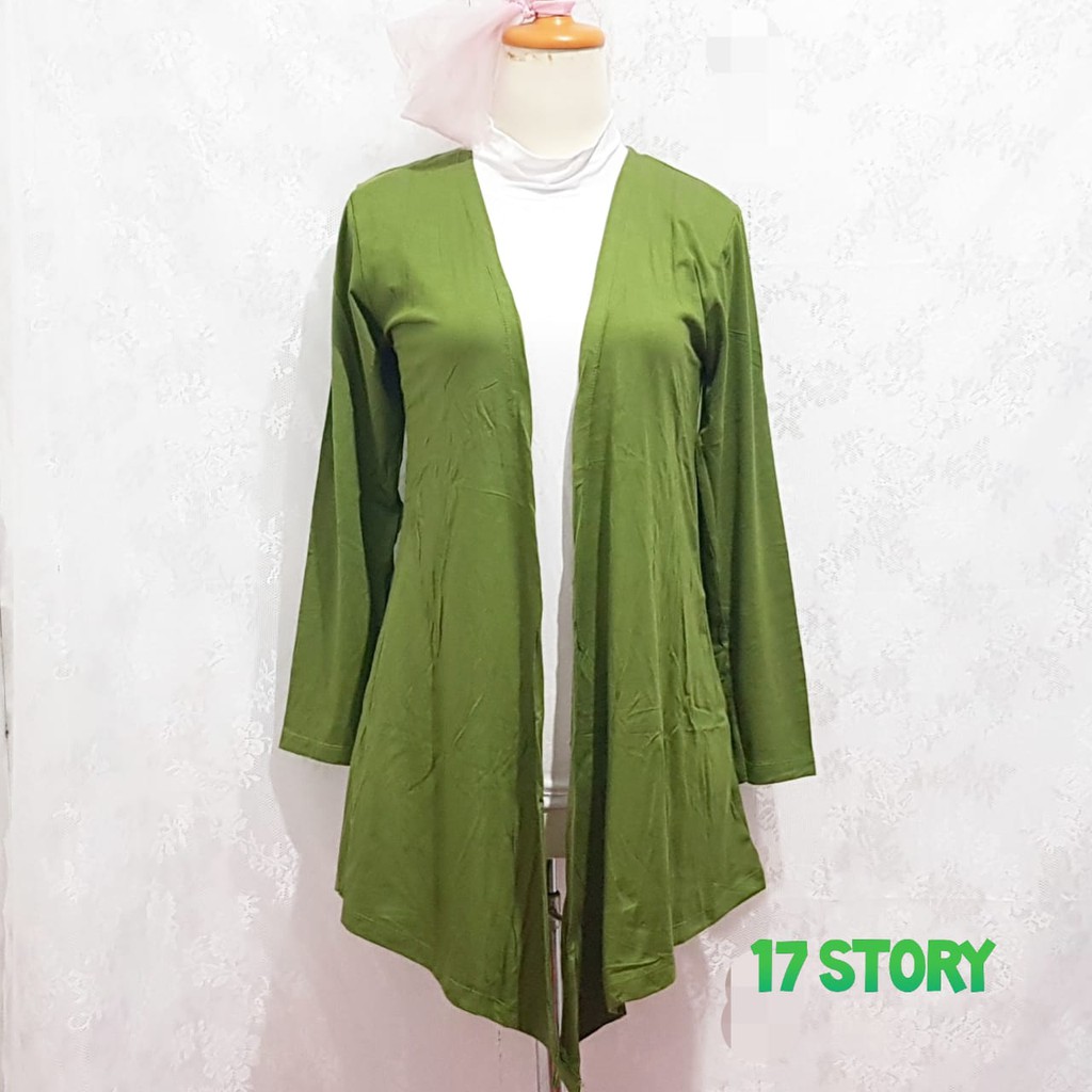 KARDIGAN WANITA POLOS  KAOS RAYON ADEM LEMBUT SIZE L XL XXL 3XL 5L JUMBO/CARDIGAN/KARDI /LUARAN CEWE/OUTER OUTWEAR WANITA-HJ DAUN