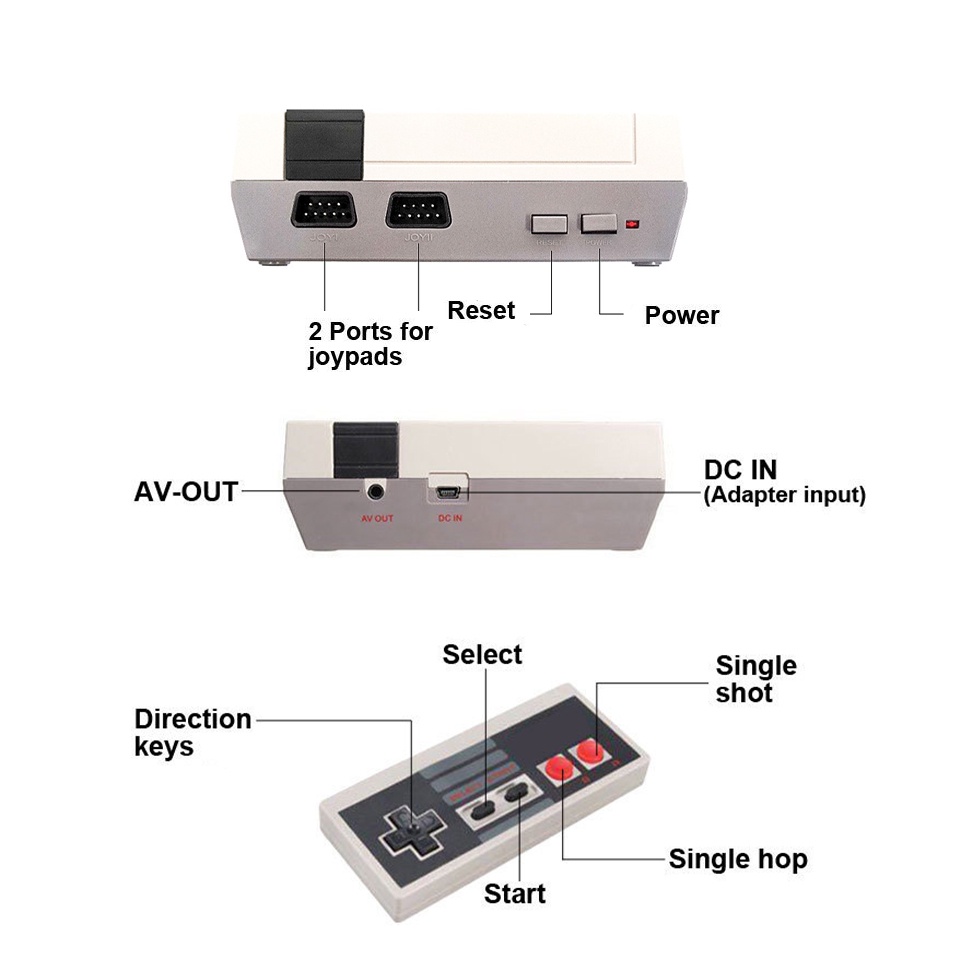 Game Console TV NES Clone 620 Game Retro Mini Wireless Gamebox Built in 620 Classic Games