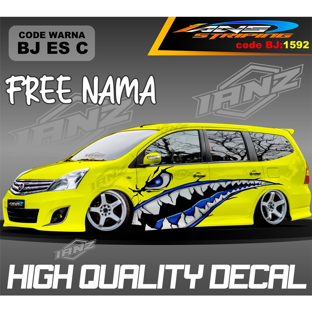 DECAL STIKER MOBIL GRAND LIVINA HIU / STIKER MOBIL TERIOS XPANDER NEW DESAIN / VARIASI STIKER MOBIL AVANZA XENIA