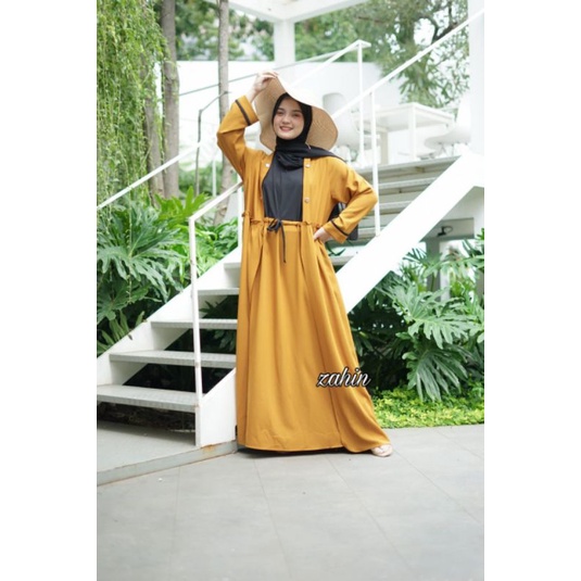Gamis Eliya Dress Set Long Outher Zahin Itycrep Cardigan
