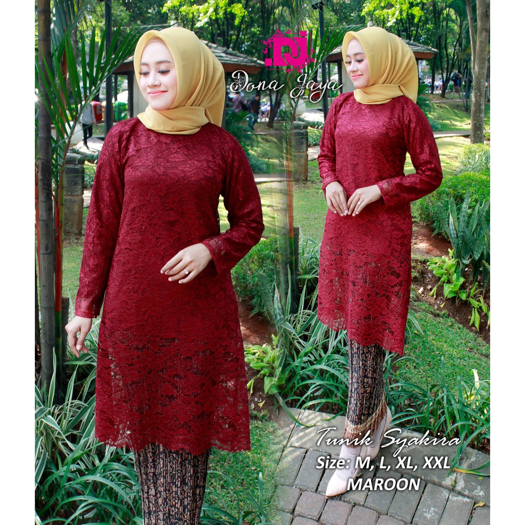 DON&gt; SET SYAKIRA KEBAYA TUNIK BRUKAT - KEBAYA MODERN - BAJU KEBAYA BRUKAT - BAJU PESTA DAN KONDANGAN