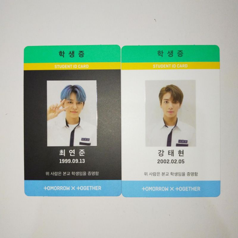 PHOTOCARD PC OFFIAL TXT STUDENT ID CARD IDC YEONJUN TAEHYUN ARCADIA SANCTUARY