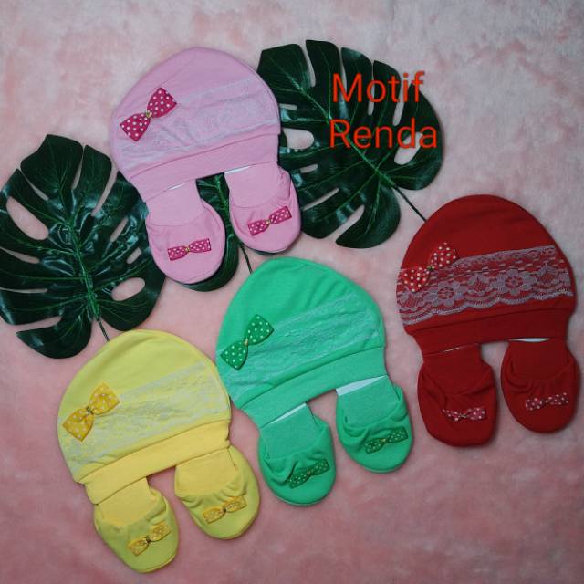 Ss#5008 Set Topi &amp; Sepatu Baby / Set Topi &amp; Sepatu Bayi 0-6bulan