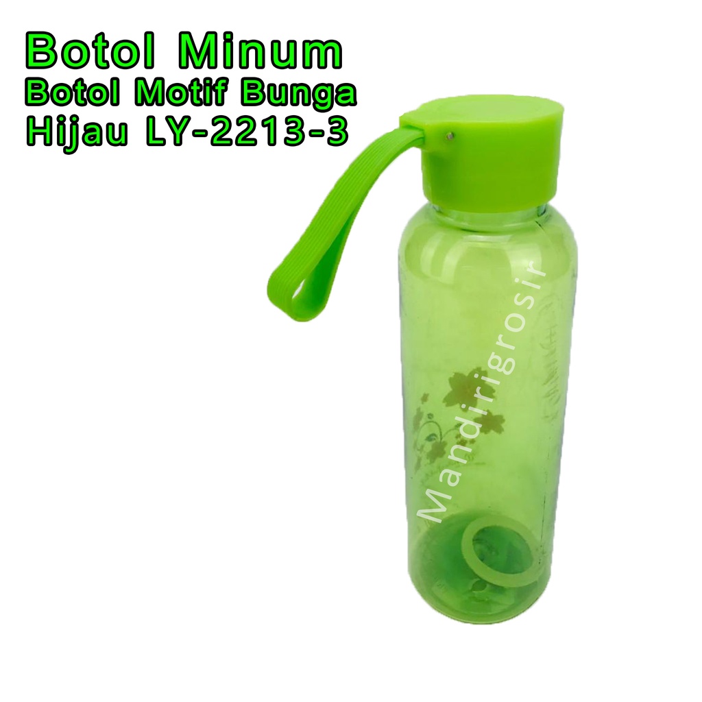 Botol Minum* Botol minum plastik * Motif bunga * warna hijau ly-22213-3 * 500ml