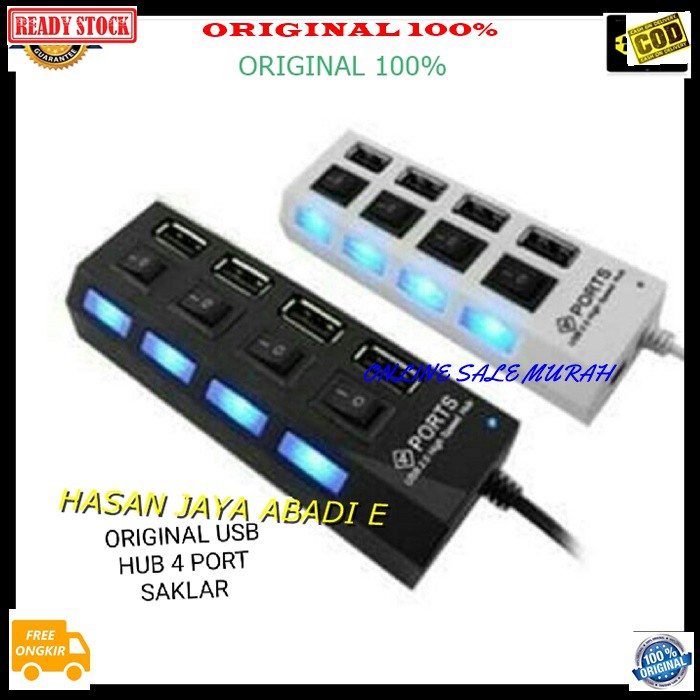 G247 ori 100% usb hub saklar 4port port slot sambungan device alat penambah cabang On Off 4in1 cable konektor kabel komputer cpu laptop speed pc penghubung adaptor original  PENAMBAH USB PORT 4 LUBANG  BISA UNTUK SEGALA KOMPUTER  BISA JG UNTUK SEGALA JENI