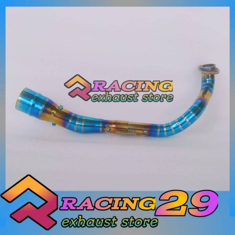 pipa leher knalpot racing HONDA VARIO 125 150 NEW - PCX 150 LOKAL Stainless pipa atas Bluegold Bluem
