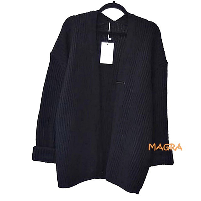 Cardigan Rajut Premium Lembut Magra all size fit to XL-Biru Dongker
