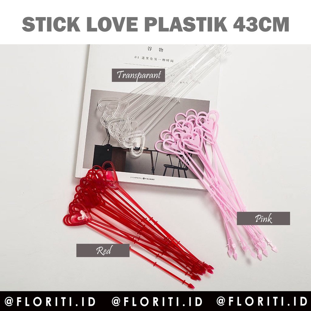 

(Pack) Stick Card Love 34cm/ Tangkai Ucapan Plastik