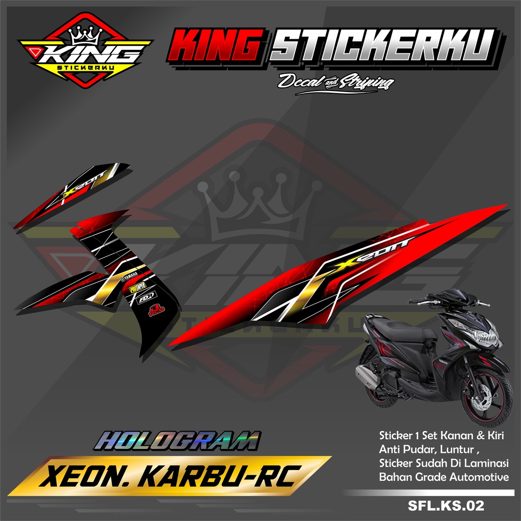 Stiker Xeon Karbu/RC - Decal Sticker Striping Xeon Karbu/RC Motif Racing KS.02