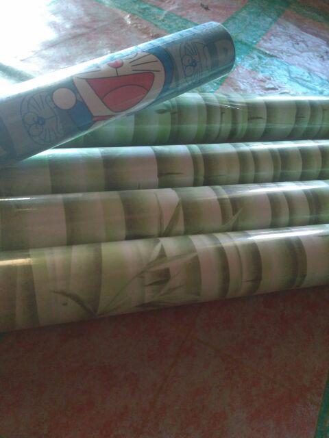 Doraemon Abjad Biru Wallpaper Sticker Dinding Karakter Anak  Ukuran 45 Cm X 10 M