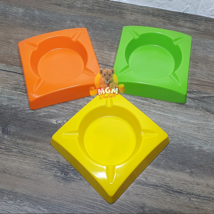 Asbak Melamine KOTAK ukuran 11.5CM Ashtray Asbak puntung - asbak segi4
