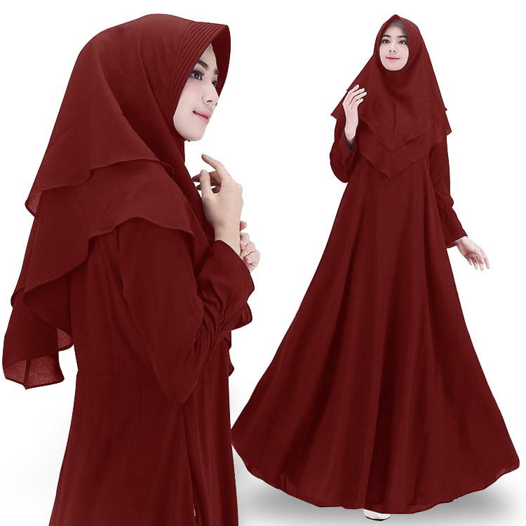 Baju Setelan Wanita Kekinian - One set Wanita - Setelan Tunik - Set Rinosa dan Set Rinsa - Lexoir-Sorea Maroon