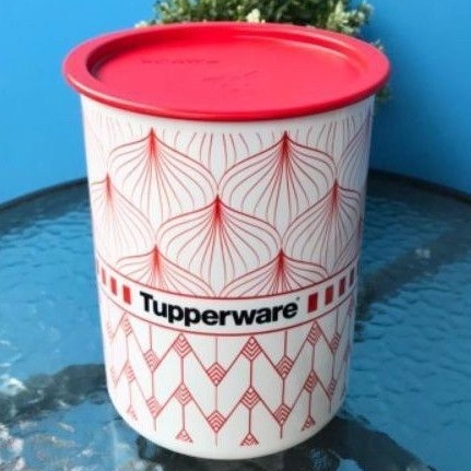 Toples red canister tupperware 2 liter 1 pcs