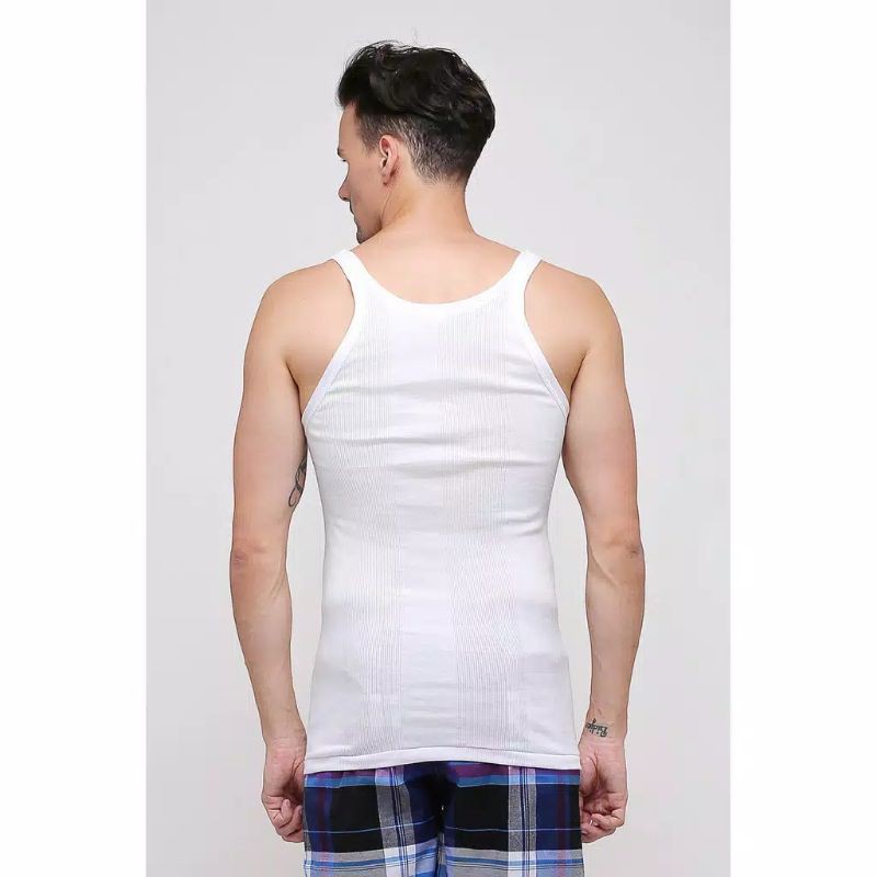 GTMAN Singlet PRIA Dewasa 302B Putih Salur