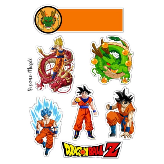 Topper Cake Custom Nama Dragonball / baner kue ultah