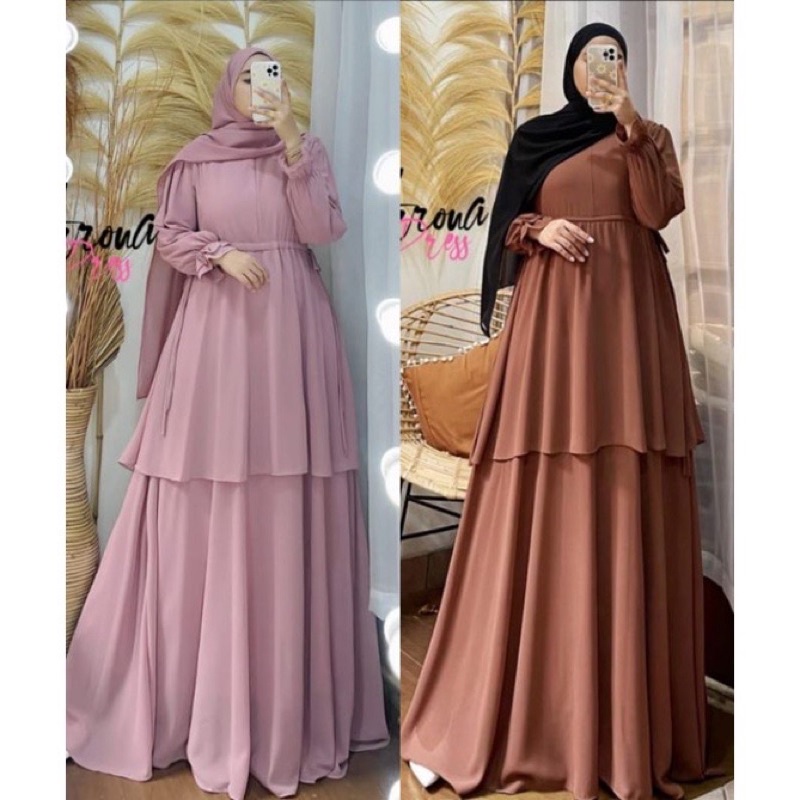 ARRONA DRESS BAHAN CERUTY BABYDOLL FULL FURING BUSUY FRENDLY