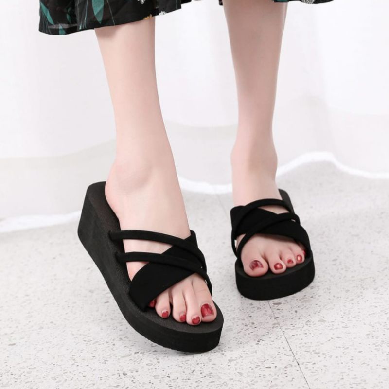 SANDAL WEDGES WANITA SILANG MELIA