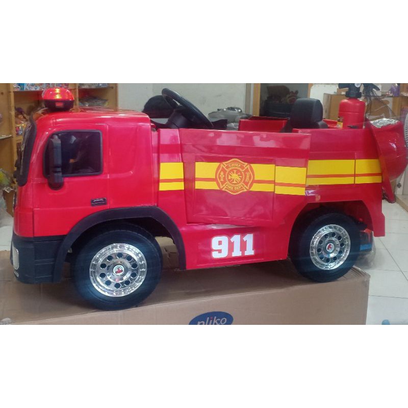 BIG SALE    MOBIL AKI FIRE TRUCK(PEMADAM KEBAKARAN) PLIKO 9528 MAINAN MOBIL AKI ANAK~MAINAN ANAK