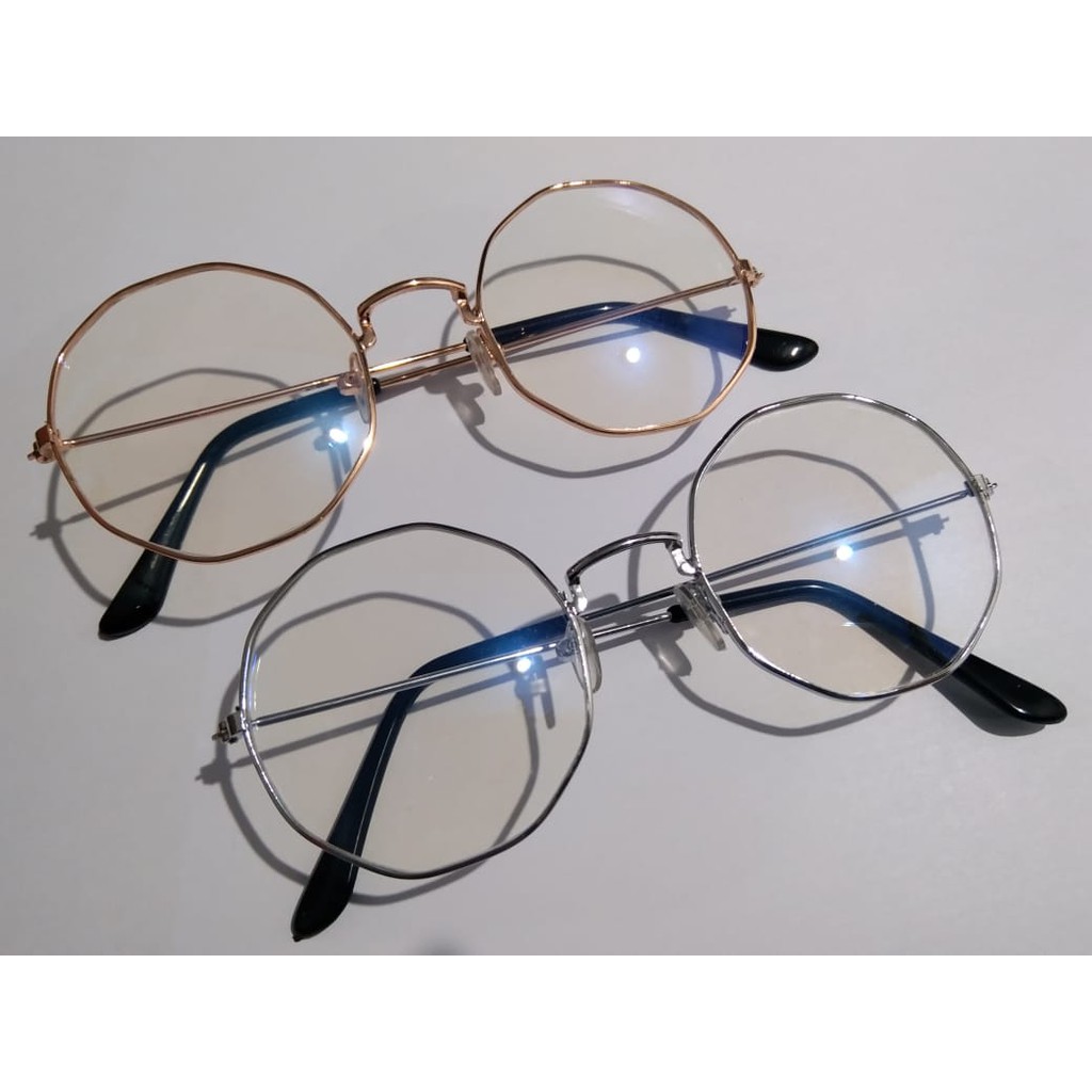 ♥TMALL88♥ COD Kacamata Baca Frame Anti Radiasi Metal Gaya Retro Untuk Pria / Wanita KM66