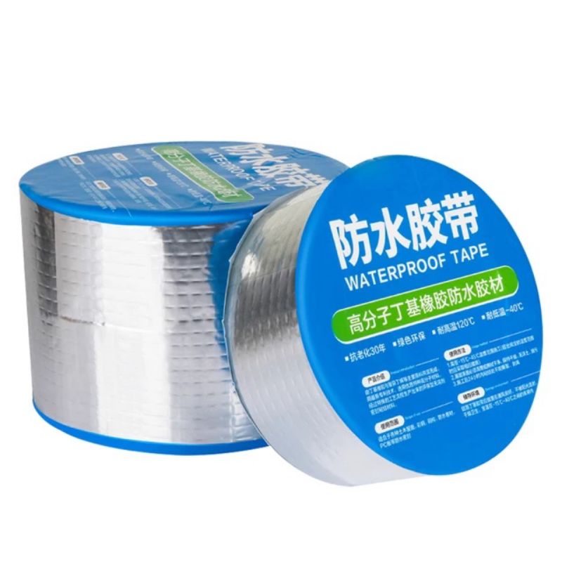 Lakban Alumunium Lakban Anti Bocor Alumunium Foil Lem Perekat Waterproof Lakban Waterproof Foil Butyl Waterproof Adhesive Tape