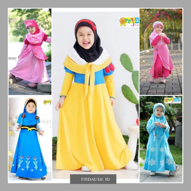 Original REFANES Gamis Anak Perempuan Balita Dress Pesta Cewek Cantik Terbaru Karakter Lucu