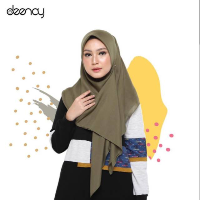 KERUDUNG DEENAY SCARVES PLAIN HAZFA VOAL - kerudung deenay polos - hazfa plain seawed