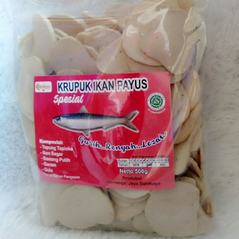 

kerupuk ikan PAYUS 500 gram mentahan berkualitas berprotein p irt Halal murah
