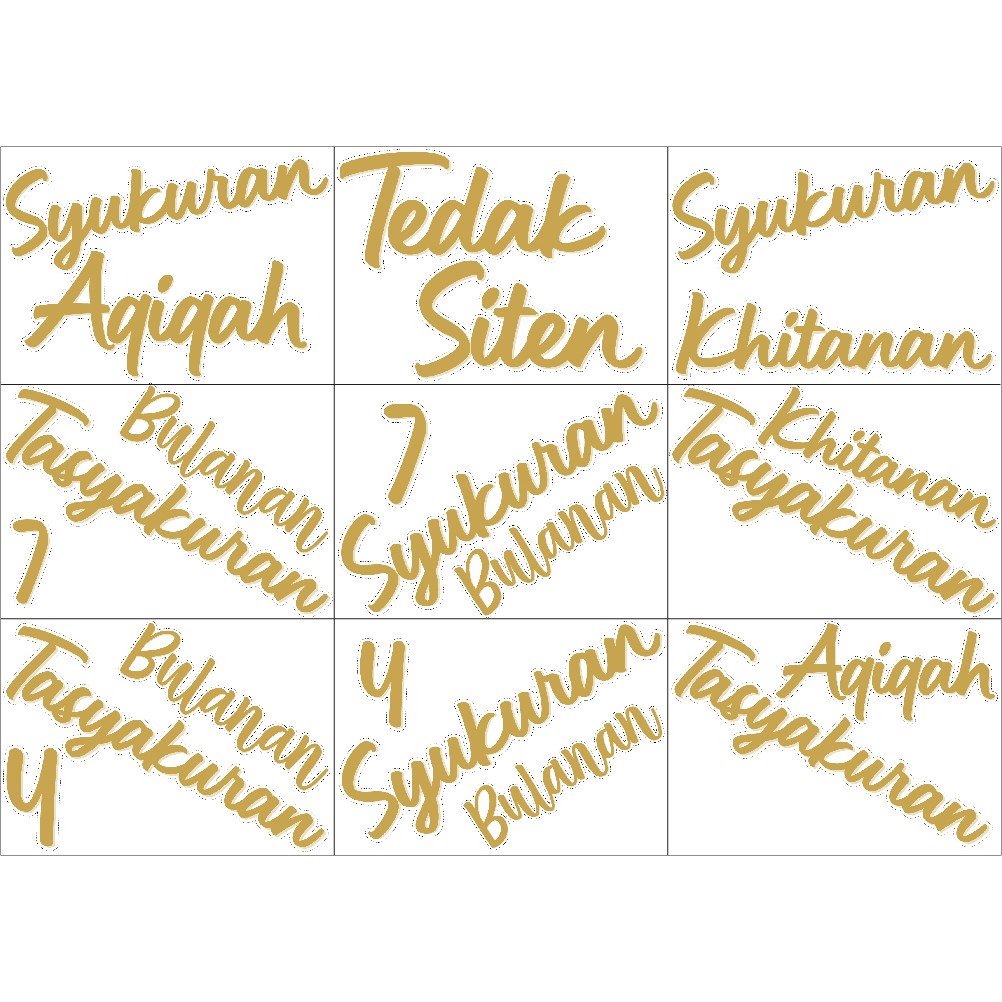 Tulisan Dekorasi Backdrop Syukuran Tasyakuran Aqiqah Khitanan 4 7 Bulanan Bahan Sticker