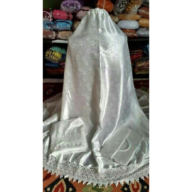 BARANG BERKUALITAS MUKENA ZAHARA PRADA SUTRA PUTIH ELEGAN - PUTIH KEKINIAN MURAH GROSIR IMPORT