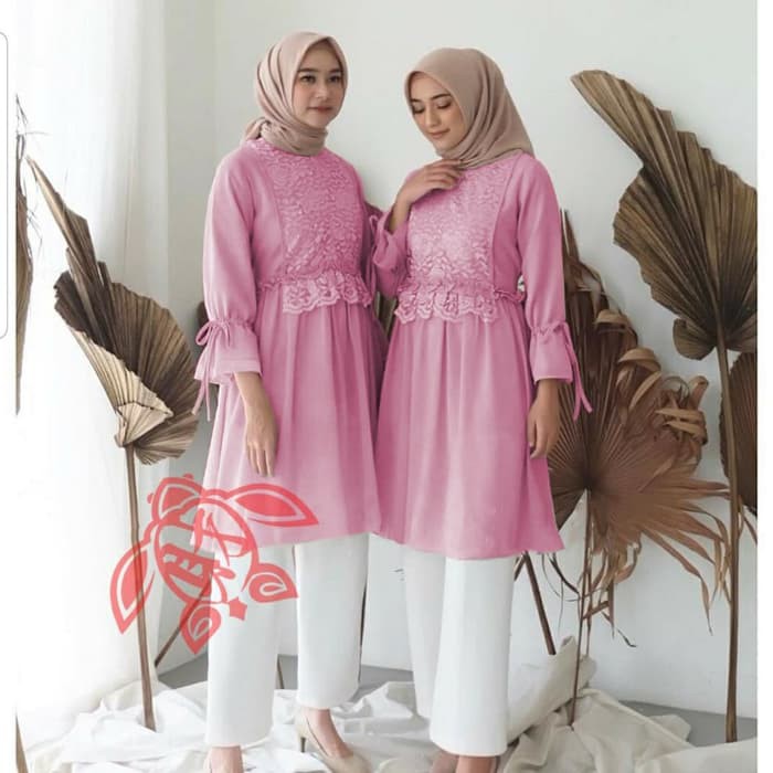 Setelan Celana Abinaya Runden pink kebaya kondangan
