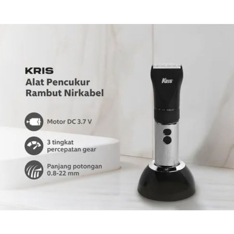 KRIS Alat Pencukur Rambut Nirkabel Dengan Charging Base/Hair Clipper