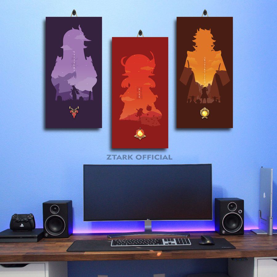 41-57 HIASAN DINDING MURAH KEQING EULA XIAO GENSHIN IMPACT 15X30 Y93AL/LXSWT/ DEKORASI RUANG GAMING 