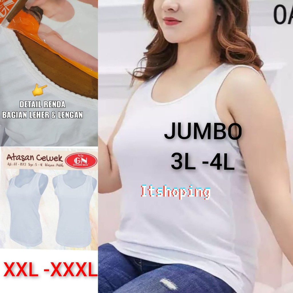 ITSHOP - Singlet  Super Jumbo Ld 130cm Golden Nick XXL-XXXL Kaos Dalaman Wanita Singlet Gn 1073 3L