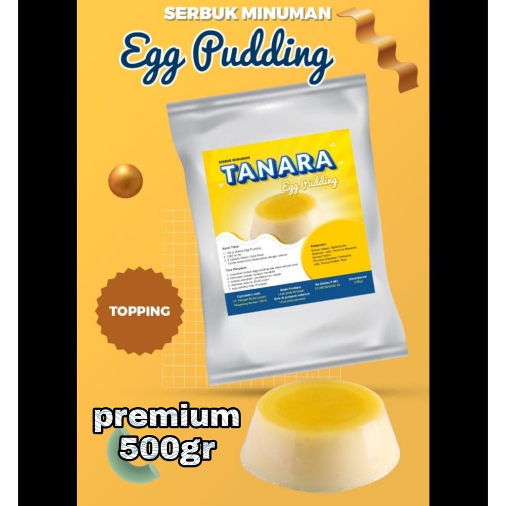 

Egg Pudding Powder 500gr Bubuk Topping Minuman Puding Tanara