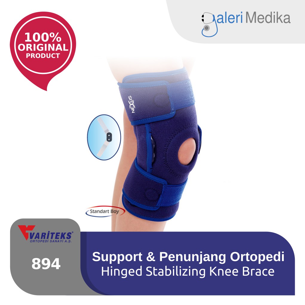 Variteks 894 Hinged Stabilizing Knee Brace Dengan Dua Pelat Aluminium