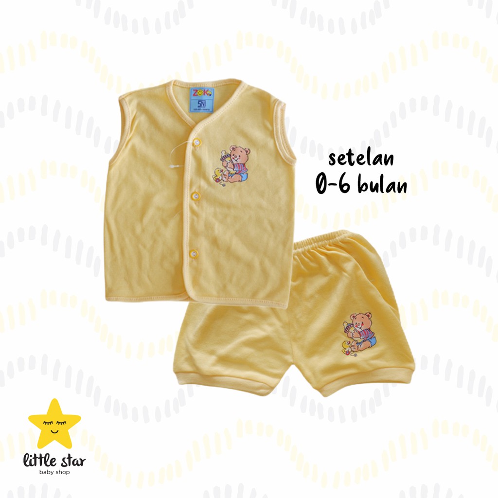 Zoko Setelan Anak Bayi Baju Kutungan | Kaos Tanpa Lengan Kancing Bayi Cewek Cowok