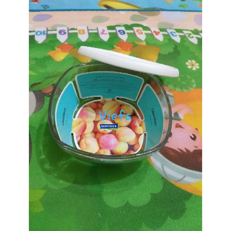 GlassLock Square Bowl 800ml Glass Lock 800 ml / 27oz Made In Korea Original Mangkok Kaca Tutup