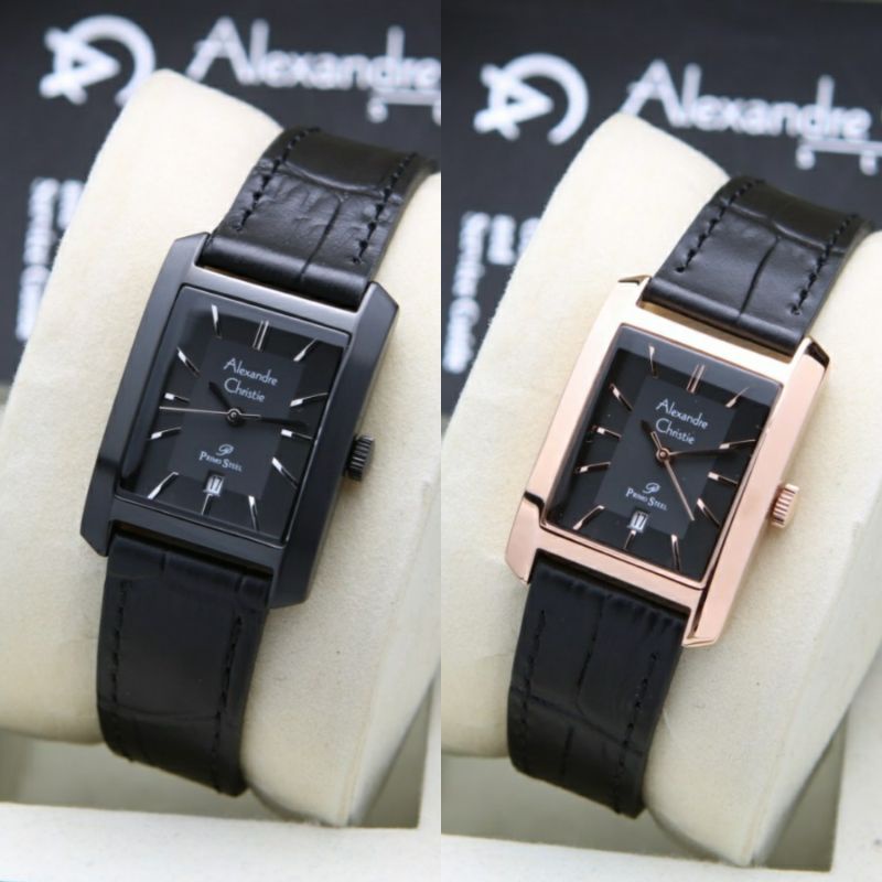 jam tangan wanita alexandre christie ac 1019 ld leather strap original garansi resmi