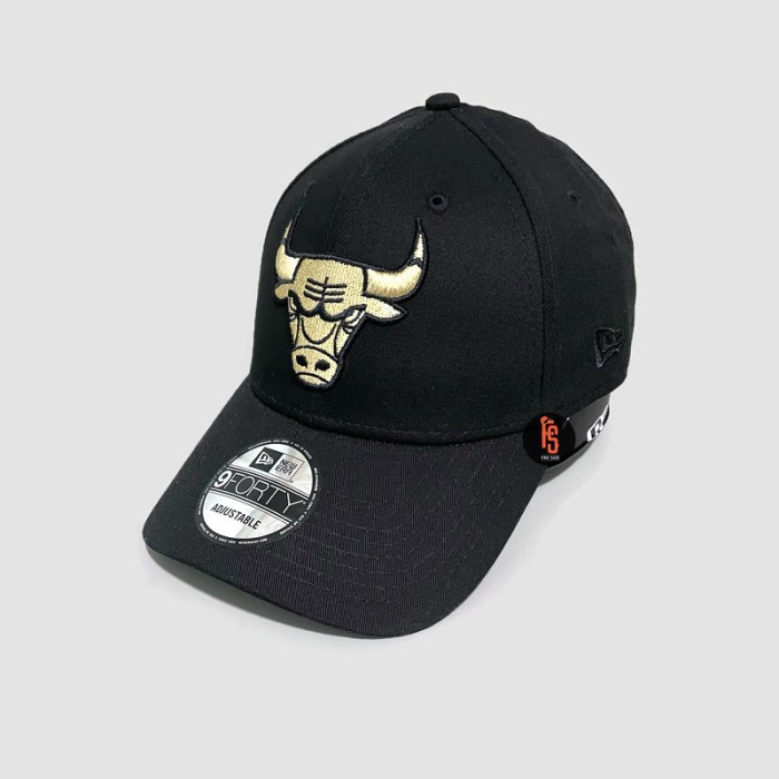 Topi New Era Original Chicago Bulls Black Gold