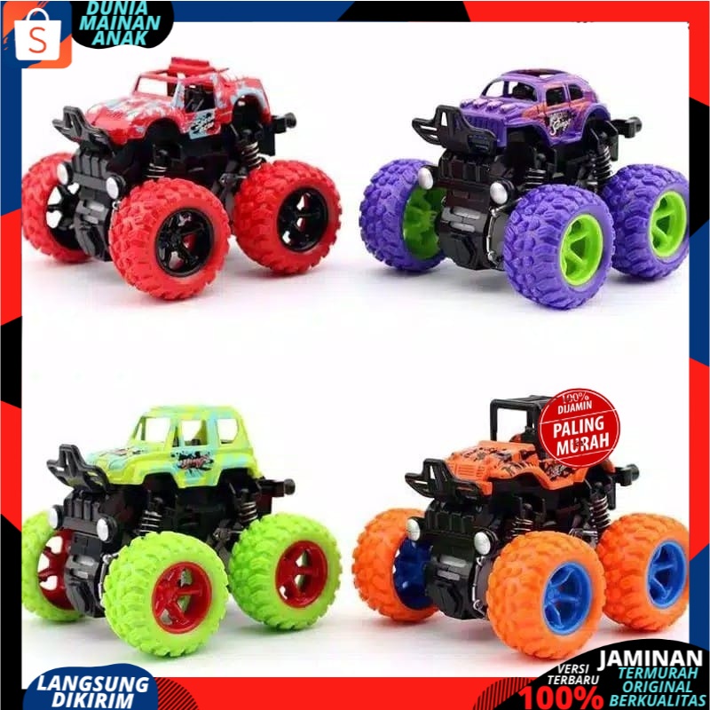 ( PROMO ) Mainan Mobil Anak Monster Zap Jip Off Road 4 Drive Inertial Bigfoot Mini Car Monster Truck New Version