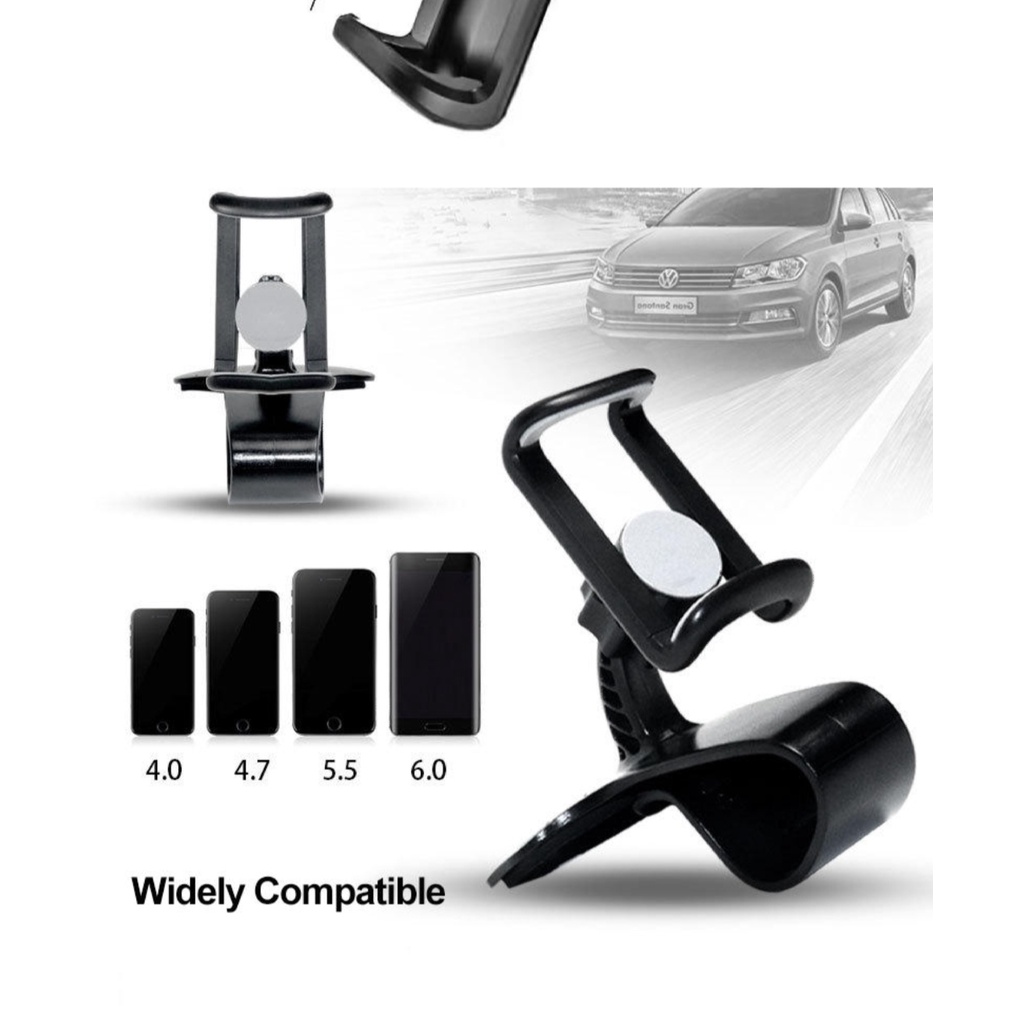 Car Dashboard Phone Holder 360° Jepitan Hp Depan Setir Holder Mobil