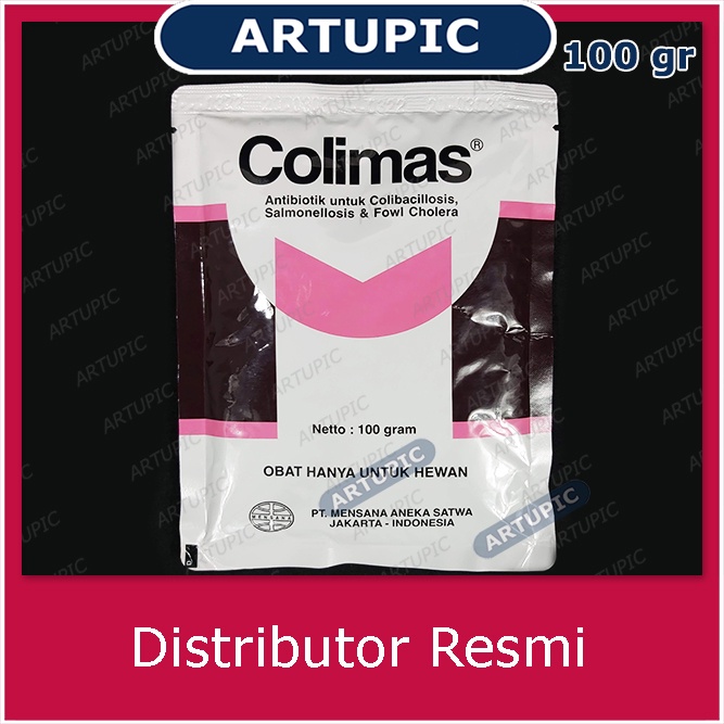 Colimas 100 gram Obat Collibacciolosis Salmonella Fowl Cholera Snot CRD Berak Kapur Kolera Koli